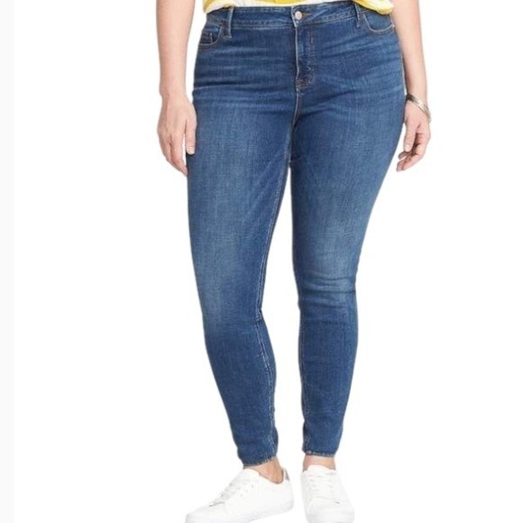 Old Navy Jeans High-Waisted Rockstar Super-Skinny Blue Plus Size 24 - Picture 5 of 16